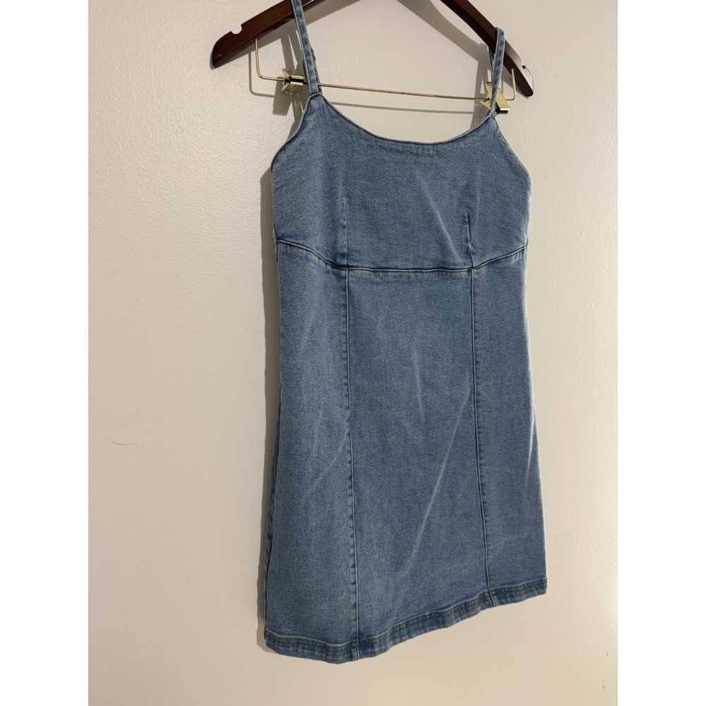 Lone Star Blue Denim Mini Dress Medium Wash Sleeveless Scoop Neck Size M - Picture 4 of 8